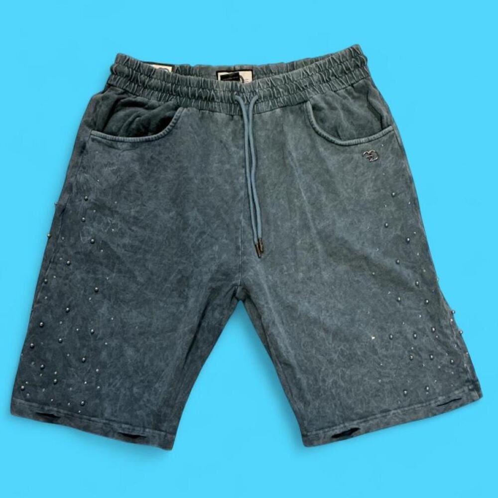 Frost originals blue mineral wash shorts